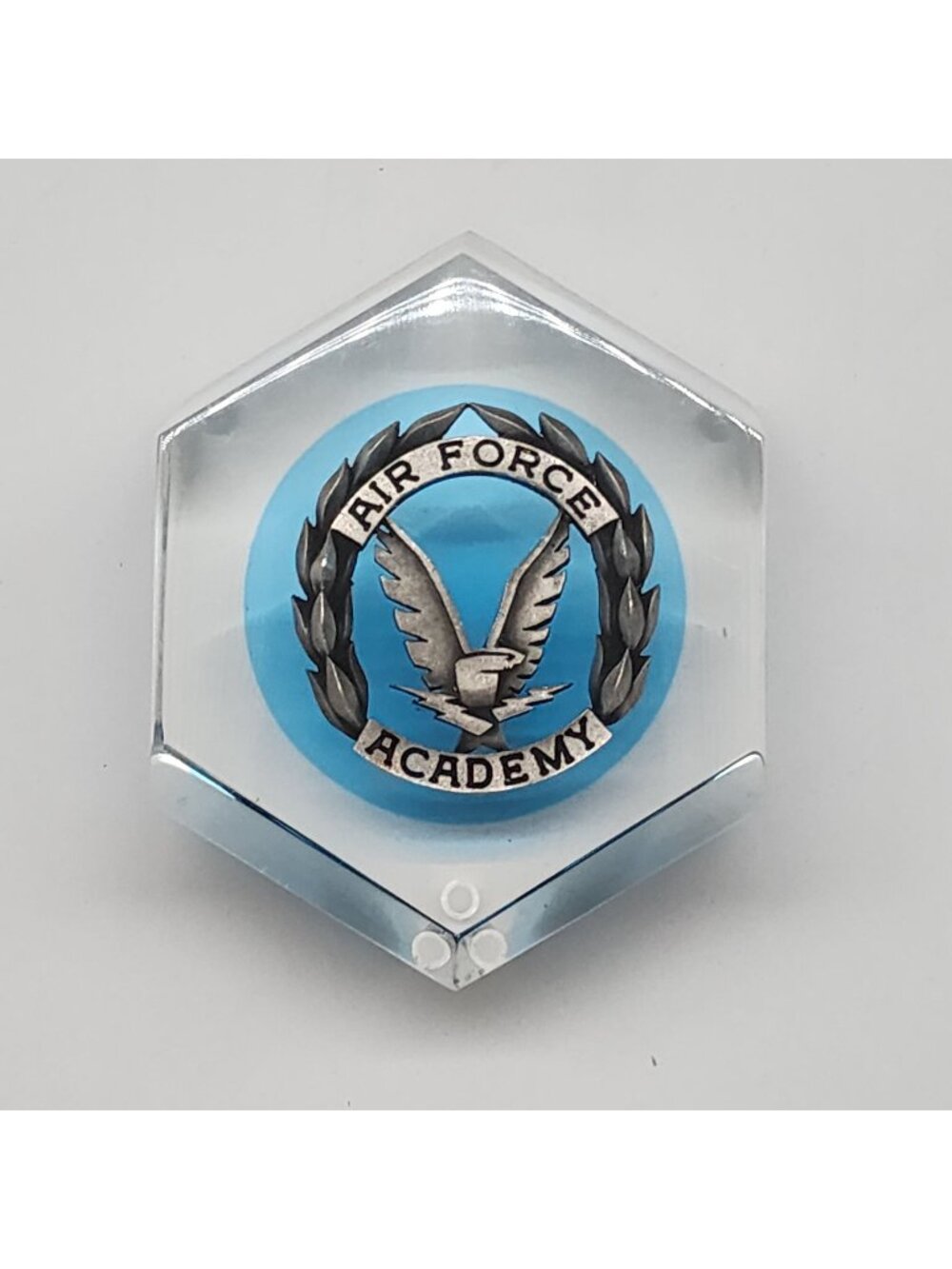 Hexagon Acrylic Paperweight 3" Air Force Academy